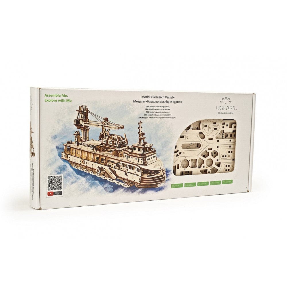 UGEARS 70135 Research Vessel Wooden Model Kit - Image 4