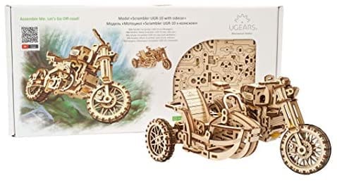 UGEARS 70137 Scrambler UGR-10 with Sidecar Wooden Model Kit - Image 3