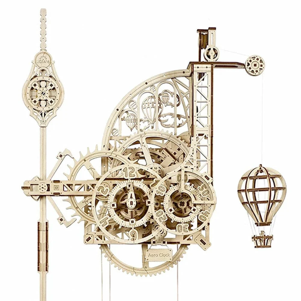 UGEARS 70154 Aero Clock Wooden Model Kit - Image 3