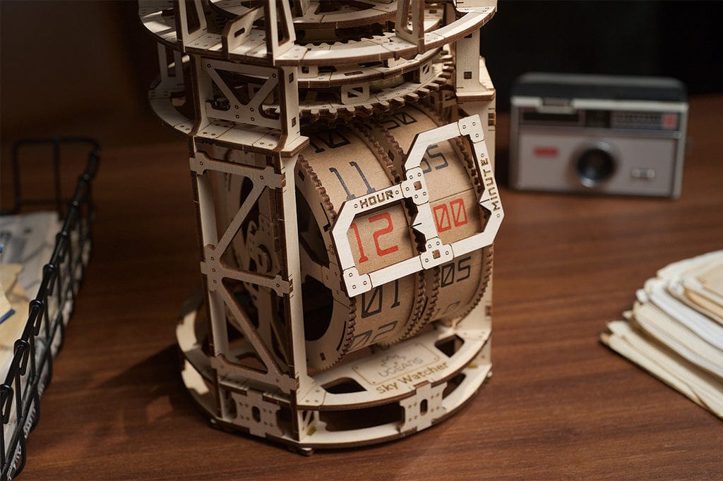 UGEARS Sky Watcher Tourbillion Table Clock Wooden Model Kit [70162] - Image 6
