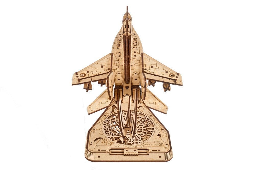Ugears 70191 The Ghost of Kyiv Ukrainian Fighter Wooden Model Kit - Image 3