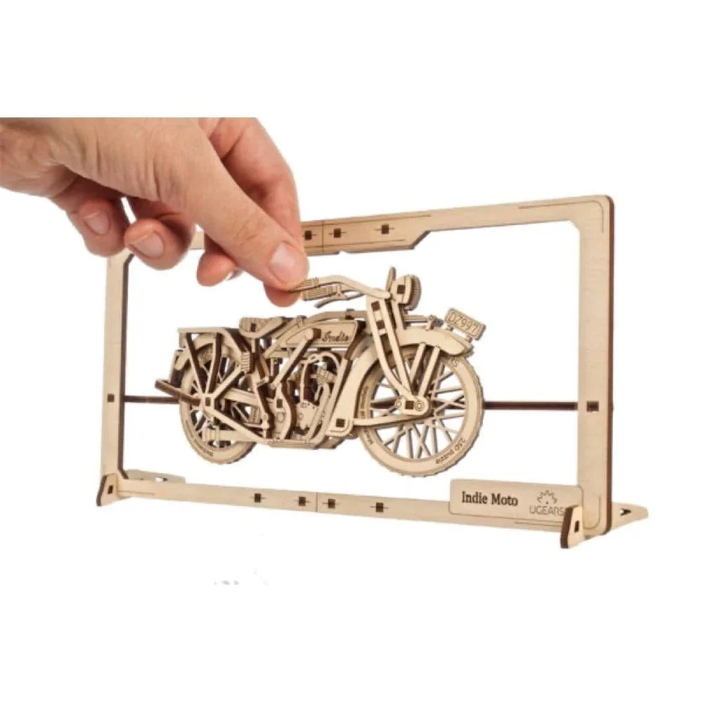 Ugears 70194 Moto Indie 2.5D Puzzle 42pc Wooden Model Kit - Image 2