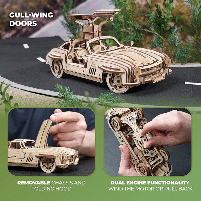 Ugears 70205 Winged Sports Coupe Wooden Model Kit - Image 10