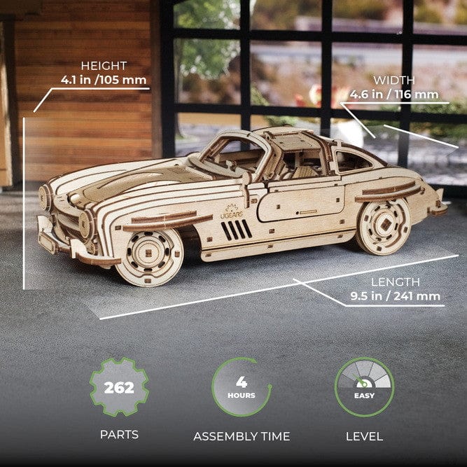 Ugears 70205 Winged Sports Coupe Wooden Model Kit - Image 8