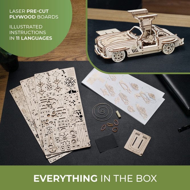 Ugears 70205 Winged Sports Coupe Wooden Model Kit - Image 9
