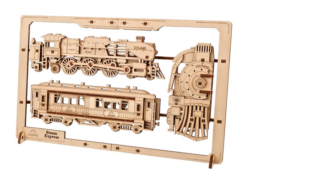 UGears 70207 Steam Express 2.5D Wooden Puzzle - Image 4
