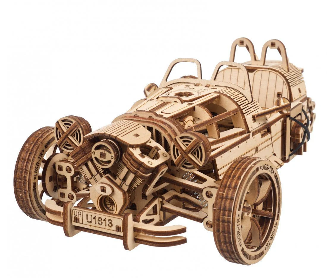 Ugears 70216 Three-Wheeler UGR-S Wooden Model Kit - Image 2