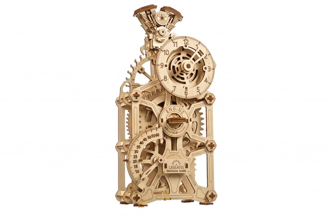 Ugears 70217 Engine Clock Wooden Model Kit - Image 2