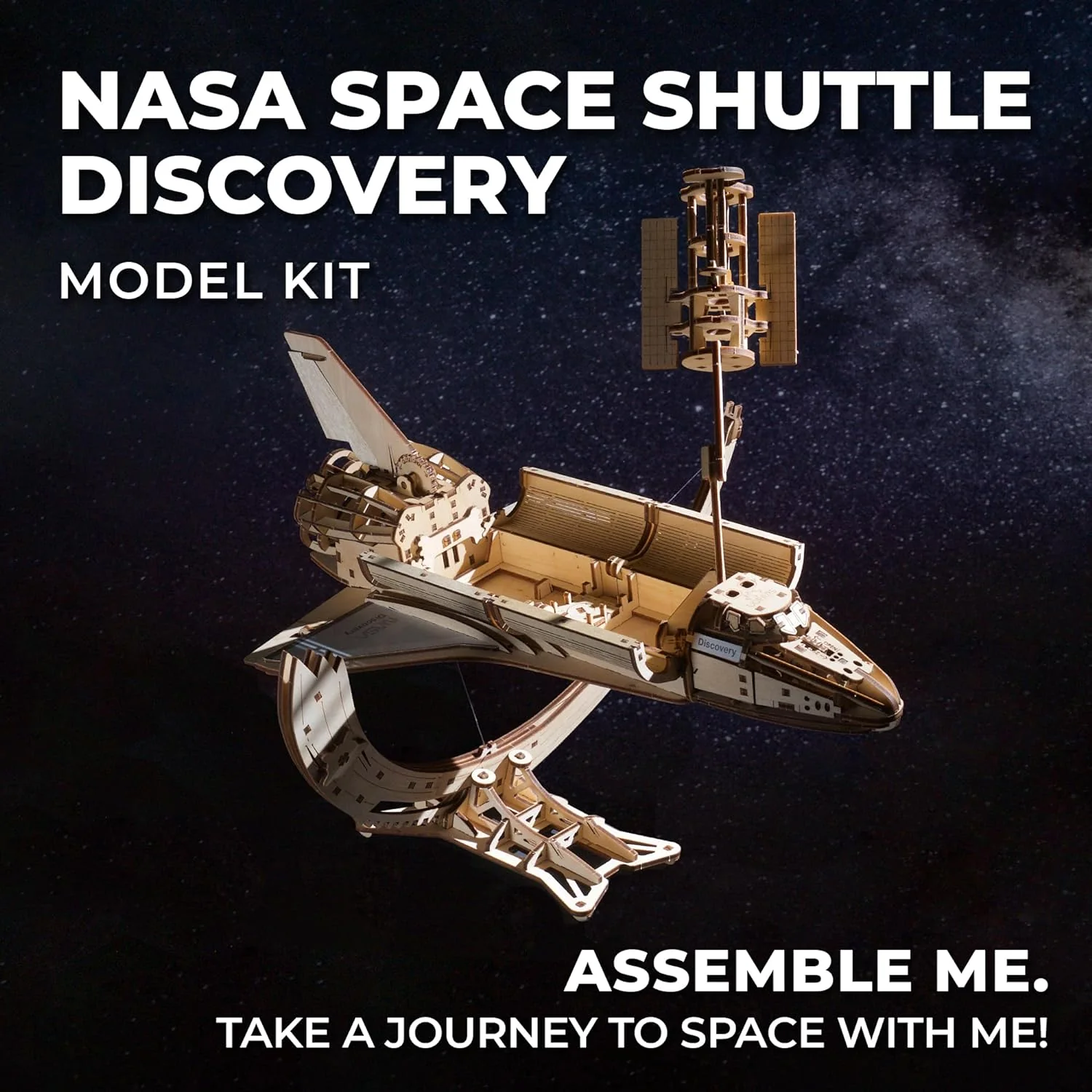 UGears 70227 NASA Space Shuttle Discovery Wooden Model Kit - Image 5
