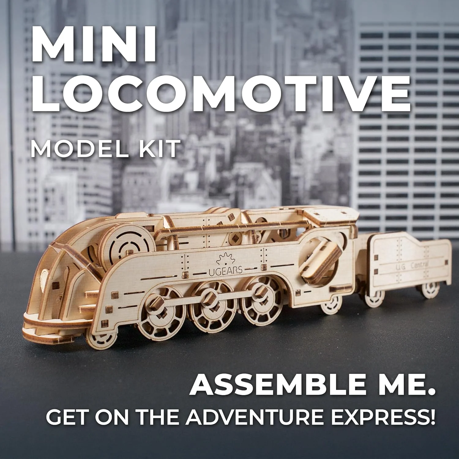 UGears 70228 Mini Locomotive Wooden Model Kit - Image 4