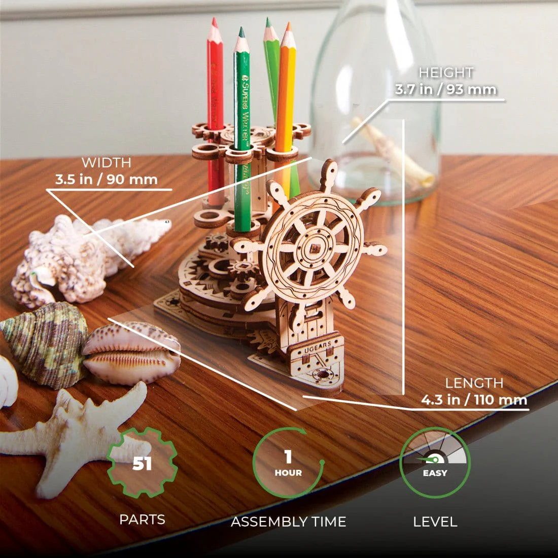 Ugears Wheel Organizer 2.0 Wooden Kit [70220] - Image 3