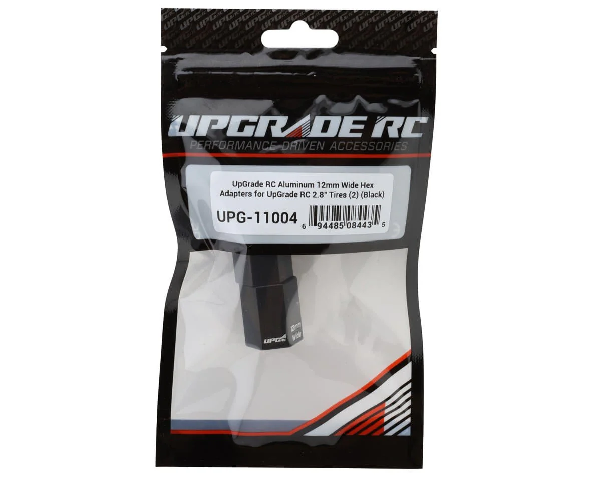 UpGrade RC Aluminum 12mm Hex Adapters for UpGrade RC 2.8" Wheels (Black) (2) (Wide) - Image 2