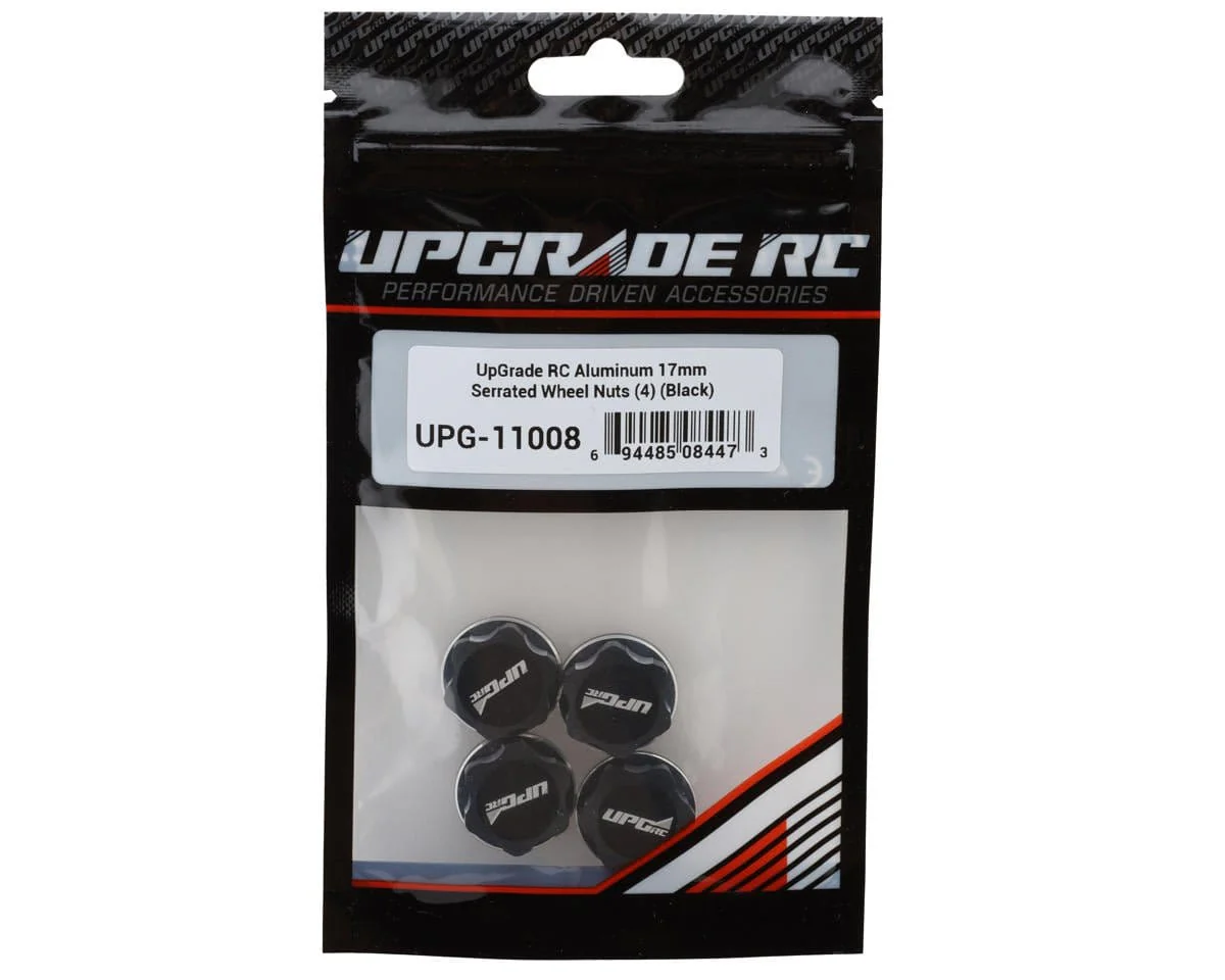 UpGrade RC Aluminum 17mm Serrated Wheel Nuts (4) (Black) - Image 2