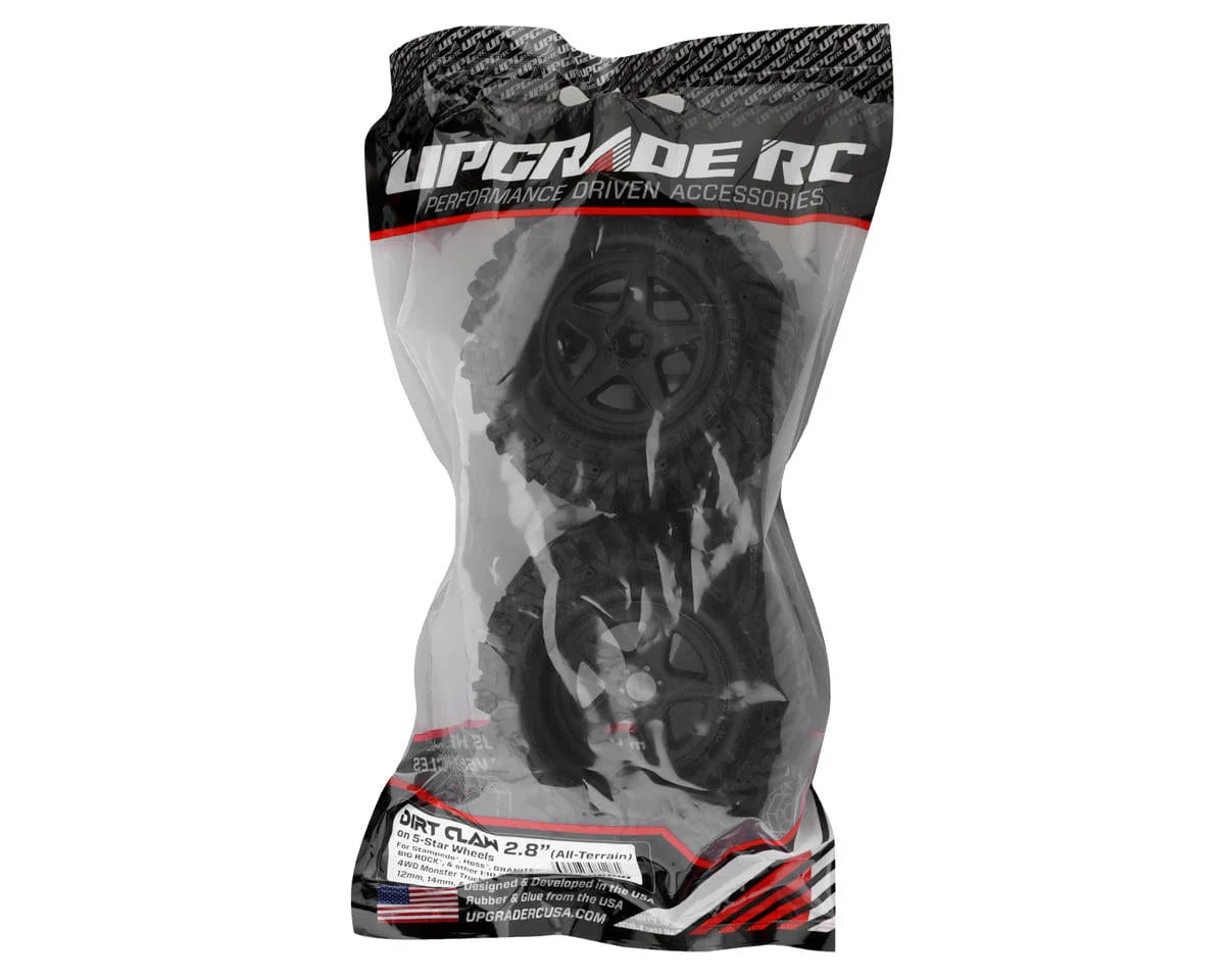 UpGrade RC Dirt Claw 2.8" Pre-Mounted All-Terrain Tires w/5-Star Wheels (2) (17mm/14mm/12mm Hex) - Image 6