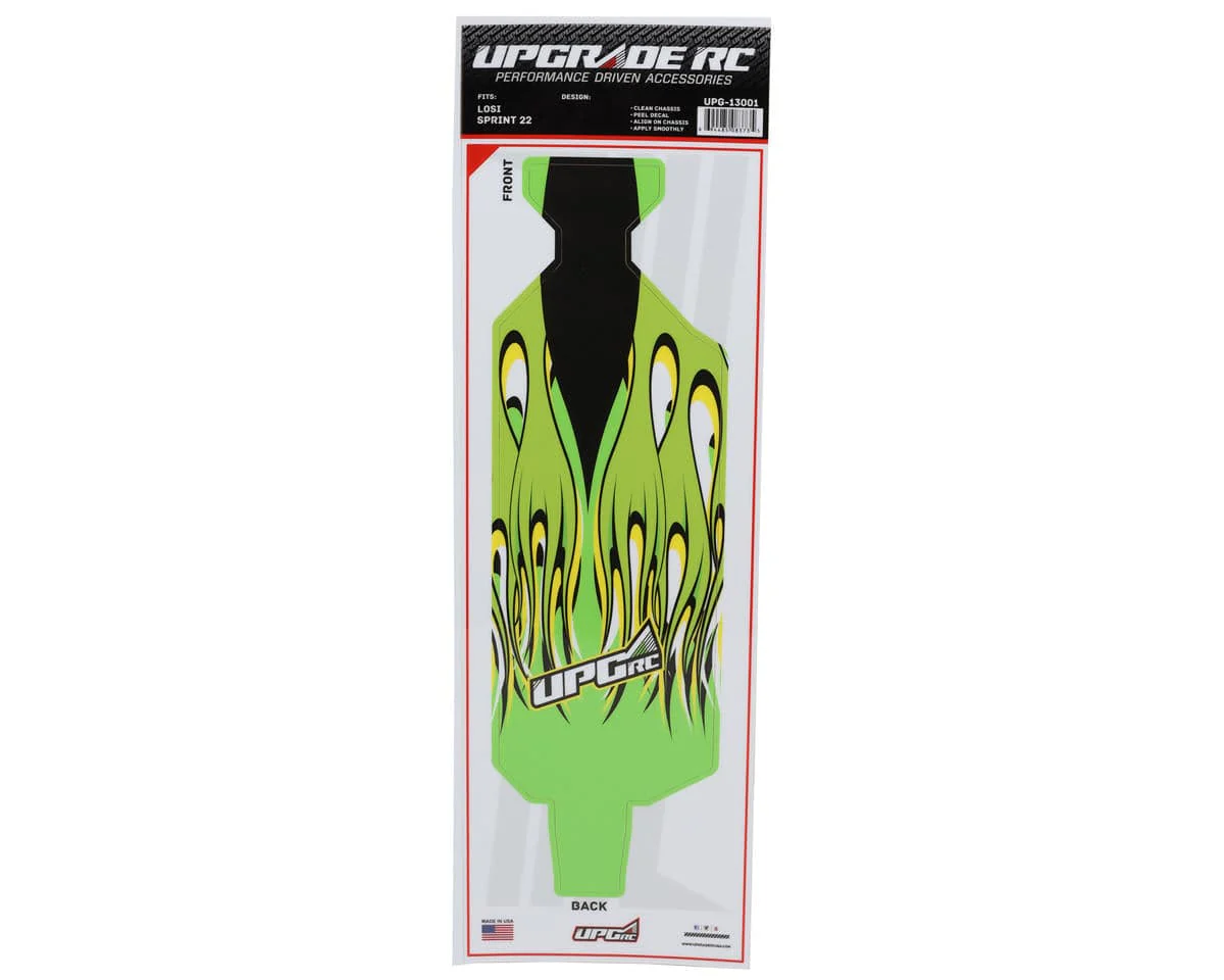 UpGrade RC Flame Graphic Set for Losi 22S Sprint Car (Green) - Image 3