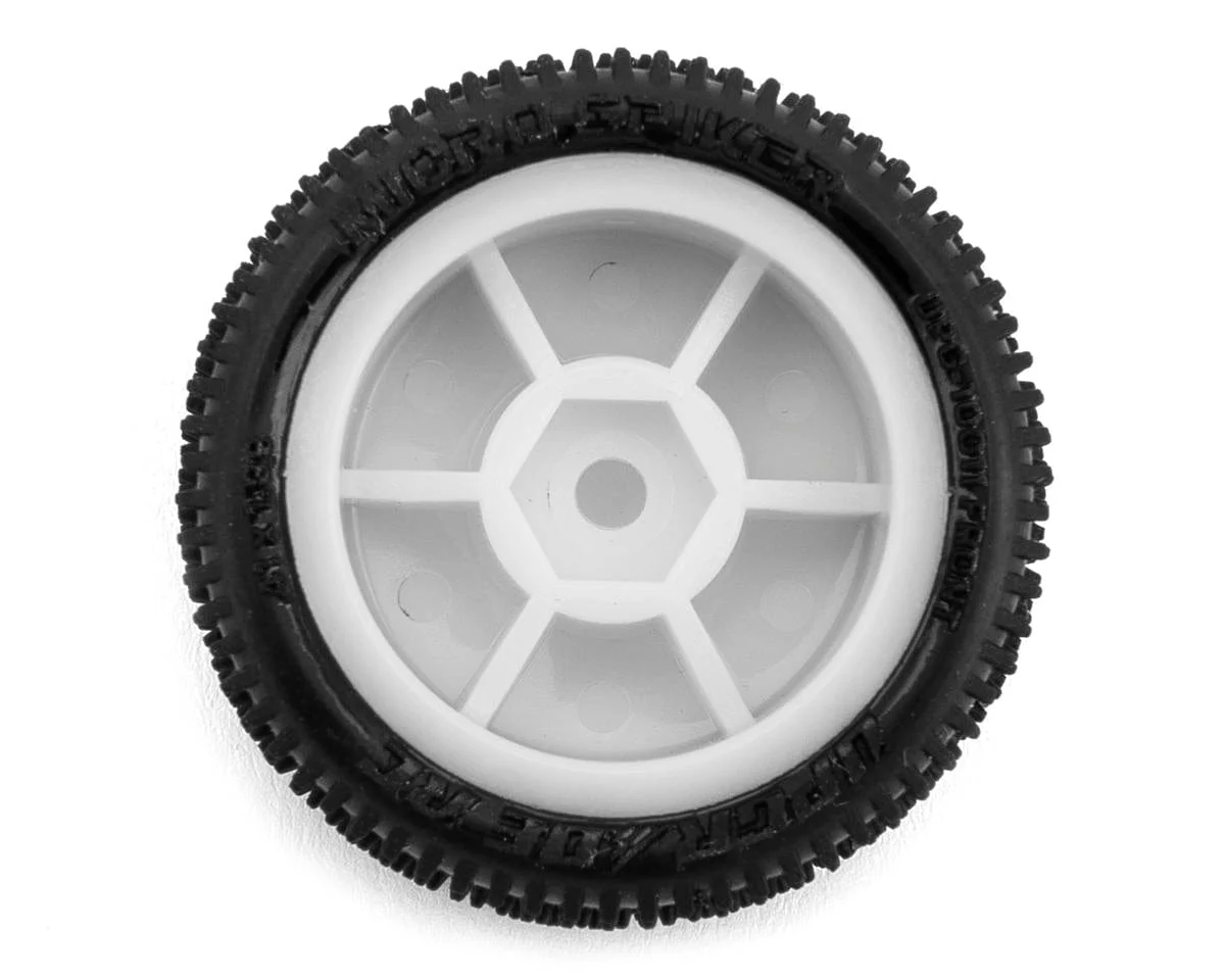 UpGrade RC Micro Spiker Pre-Mounted Front and Rear Carpet Tires for Losi Micro-B (White) - Image 3