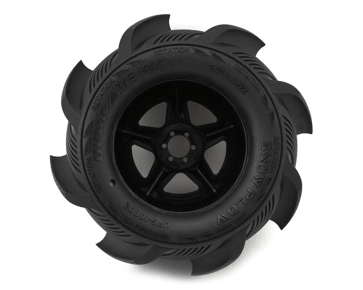 UpGrade RC Snow Plow 2.8" Pre-Mounted Sand/Snow Tires w/5-Star Wheels (2) (17mm/14mm/12mm Hex) - Image 2