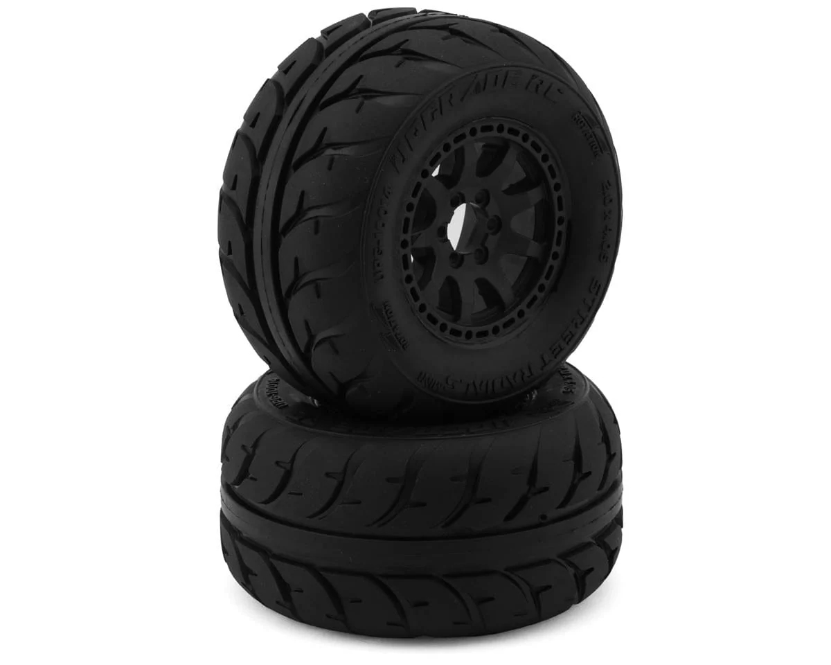 UpGrade RC Street Radials 2.2" Pre-Mounted On-Road Tires for Traxxas Mini Maxx (2)