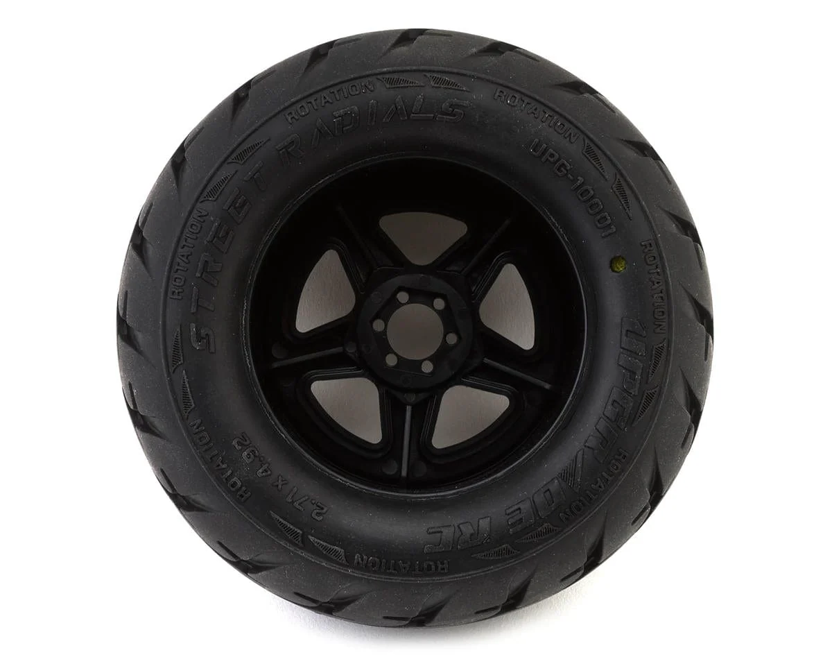 UpGrade RC Street Radials 2.8" Pre-Mounted On-Road Tires w/5-Star Wheels (2) (17mm/14mm/12mm Hex) - Image 2