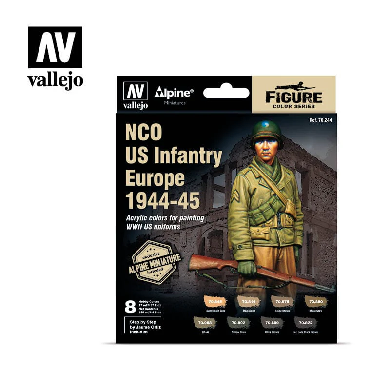 Vallejo 70244 NCO US Infantry Europe 1944-45 (Includes Alpine Resin Miniature)