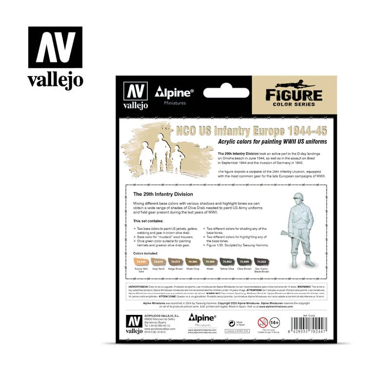 Vallejo 70244 NCO US Infantry Europe 1944-45 (Includes Alpine Resin Miniature) - Image 2