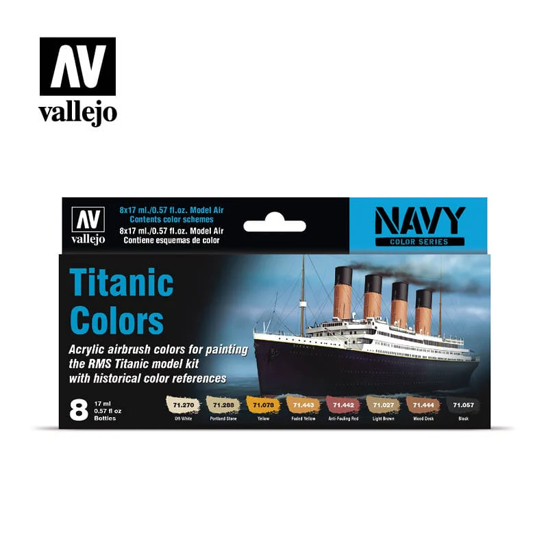 Vallejo 71646 Titanic Colours Paint Set