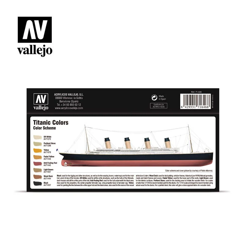 Vallejo 71646 Titanic Colours Paint Set - Image 2