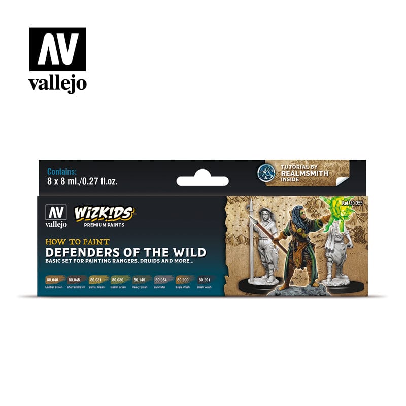 Vallejo 80255 Wizkids Premium set: Defenders of the Wild Acrylic Paint Set (8 Colour Set)