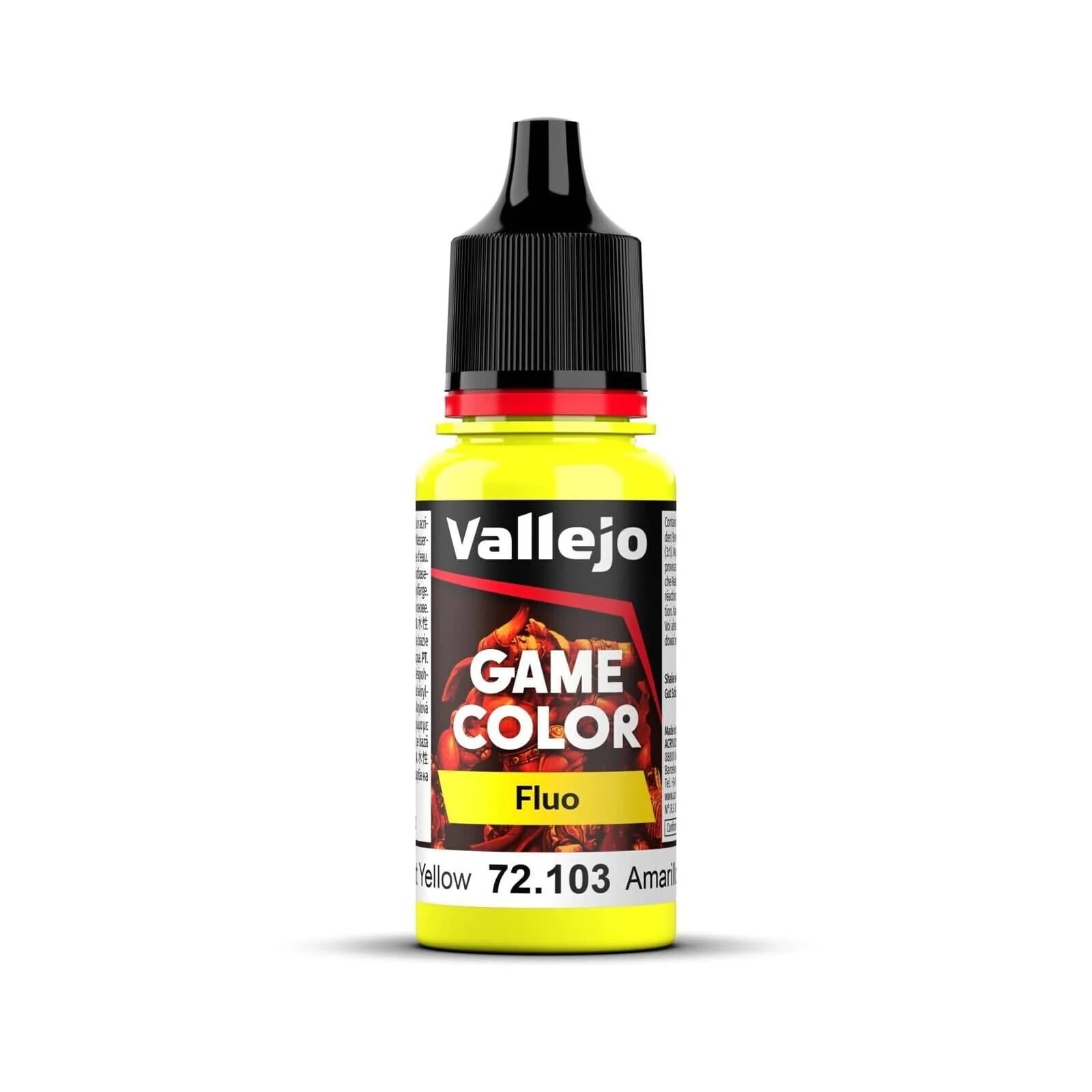 Vallejo Game Color Fluorescent Yellow 18ml Acrylic Paint