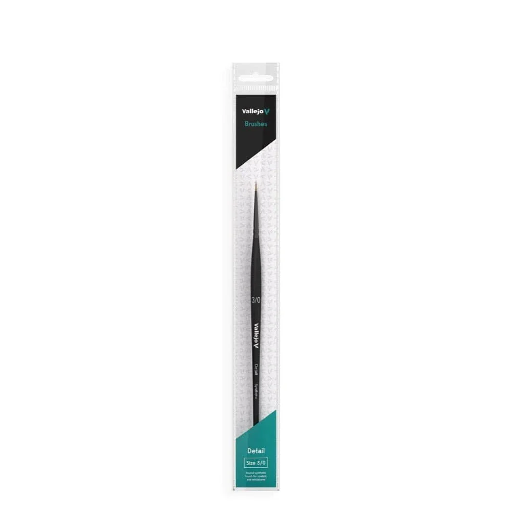 Vallejo Hobby Brushes: Detail Round Synthetic Brush No. 3/0