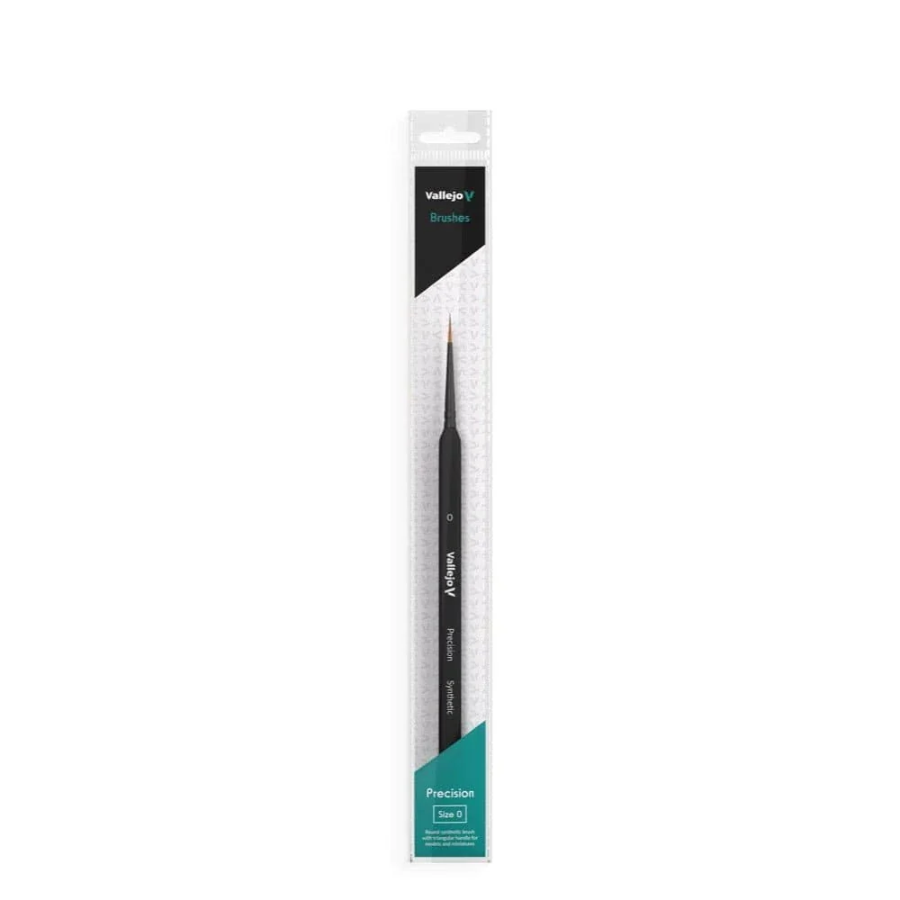 Vallejo Hobby Brushes: Precision Round Synthetic Brush, Triangular Handle No. 0