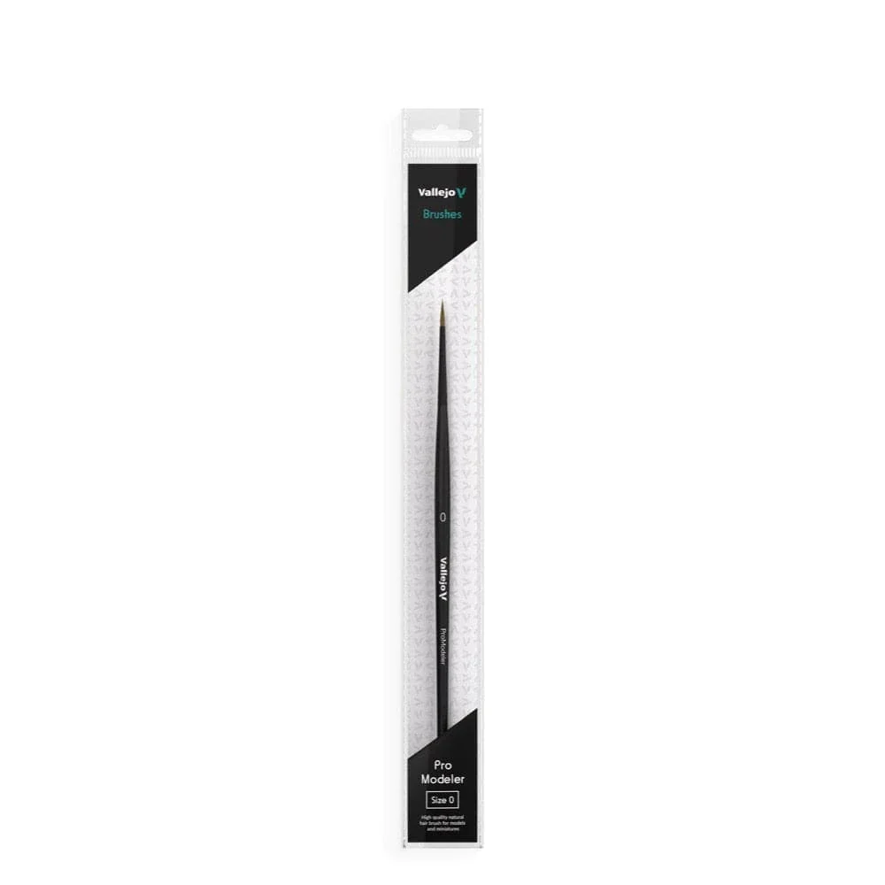 Vallejo Hobby Brushes: Pro Modeler Natural Hair Round Brush No. 0