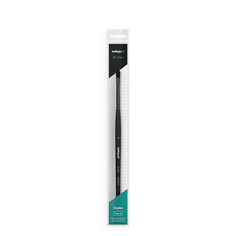 Vallejo Hobby Brushes: Shader Filbert Flat Synthetic Brush No. 4