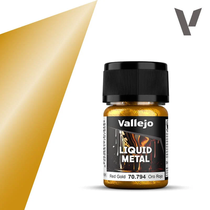Vallejo Liquid Gold: Red Gold - 35 ml Alcohol-based Metallic Paint