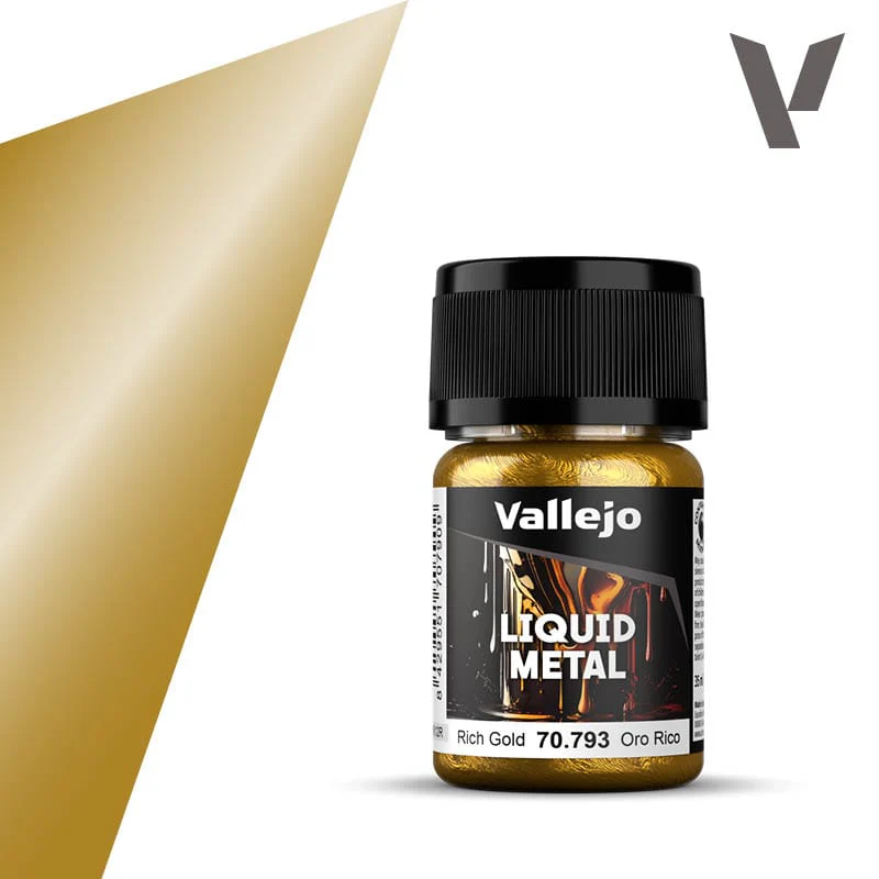 Vallejo Liquid Gold: Rich Gold - 35 ml Alcohol-based Metallic Paint