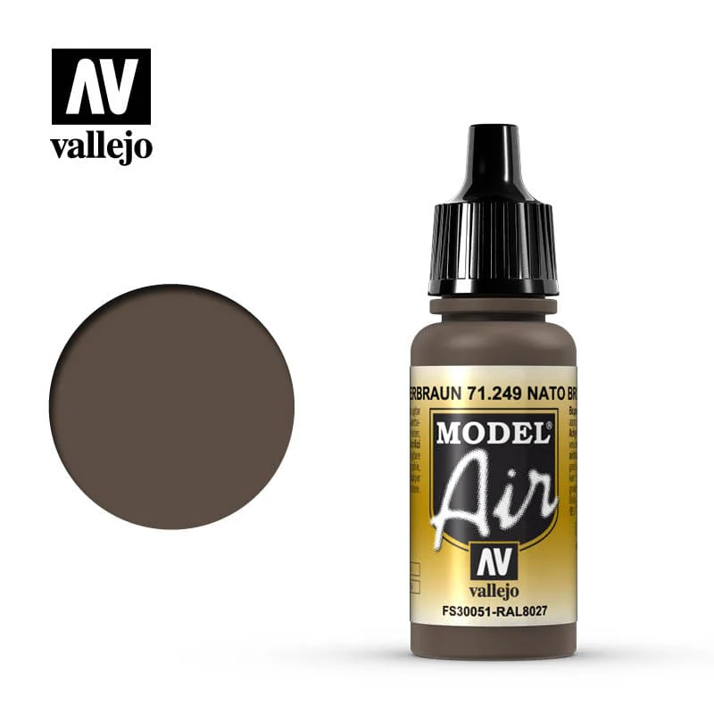 Vallejo Model Air NATO Brown 17 ml Acrylic Airbrush Paint [71249]
