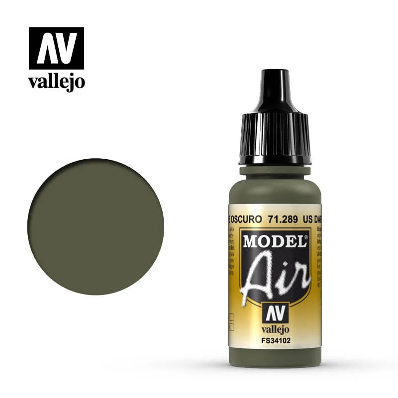 Vallejo Model Air US Dark Green 17 ml Acrylic Airbrush Paint [71289]