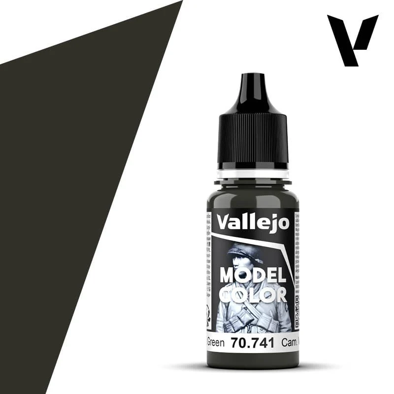 Vallejo Model Color: #109 - Cam. Black Green - 18 ml Matt Acrylic Paint