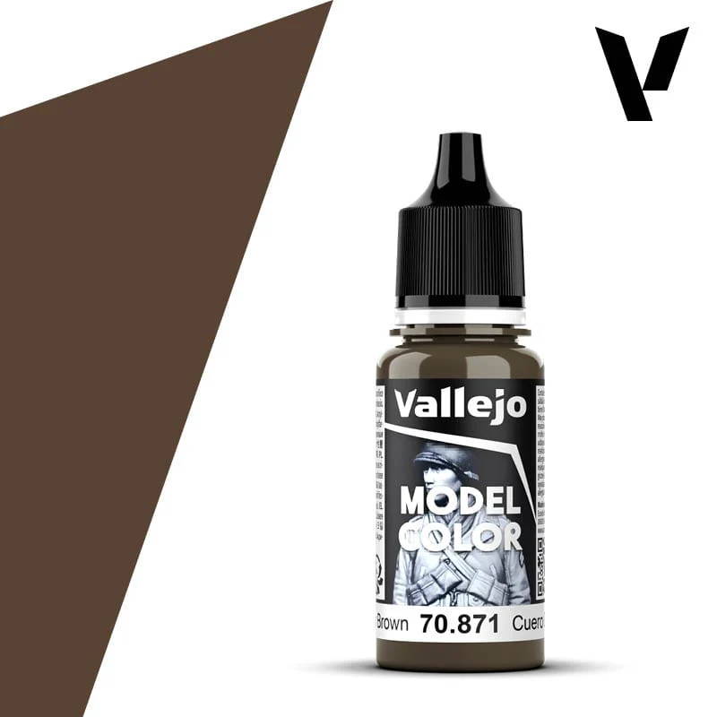 Vallejo Model Color: #144 - Leather Brown - 18 ml Matt Acrylic Paint