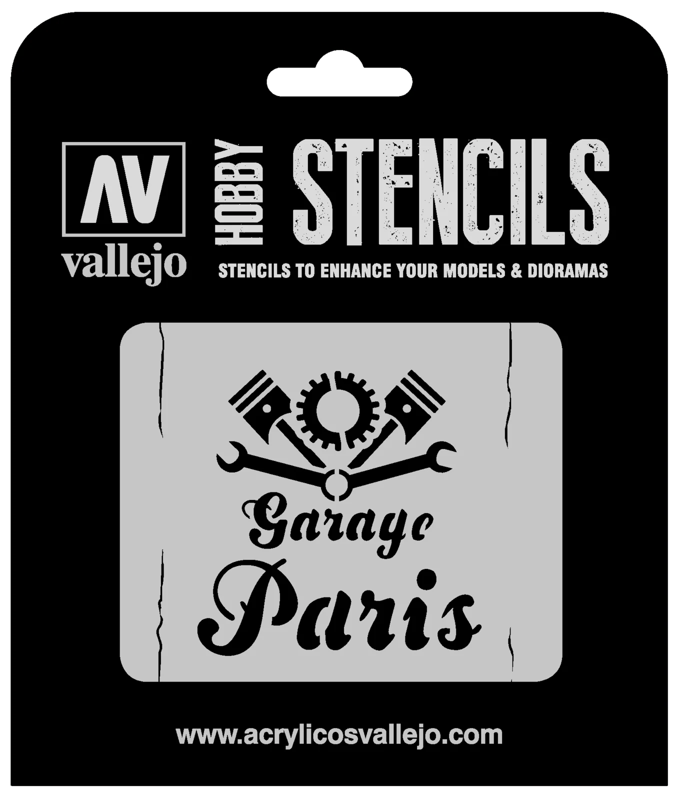 Vallejo ST-LET001 1/35 Vintage Garage Sign Stencil**