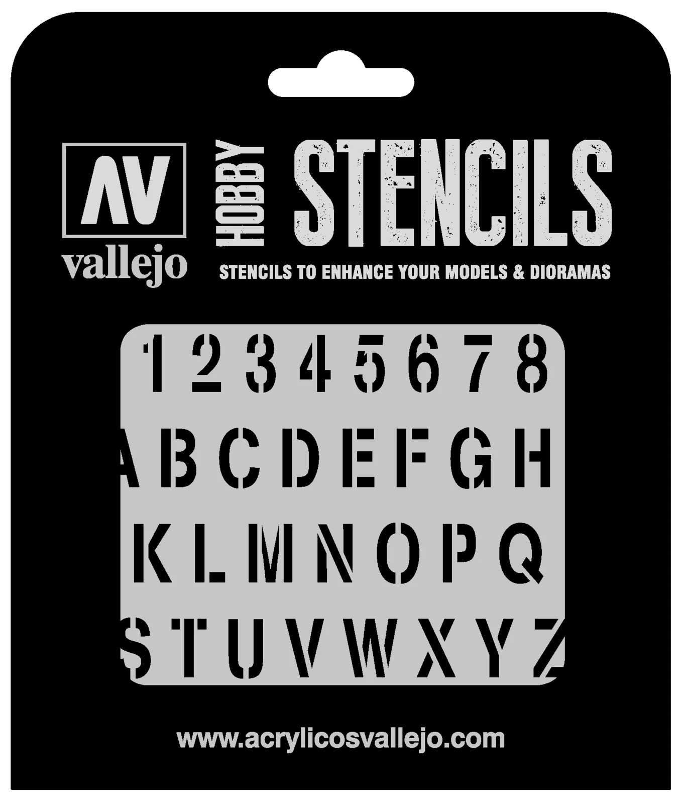 Vallejo ST-LET002 1/35 Stamp Font Stencil