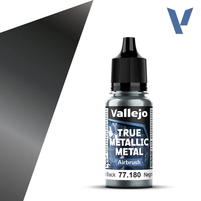 Vallejo True Metallic Metal Airbrush Obsidian Black 18 ml