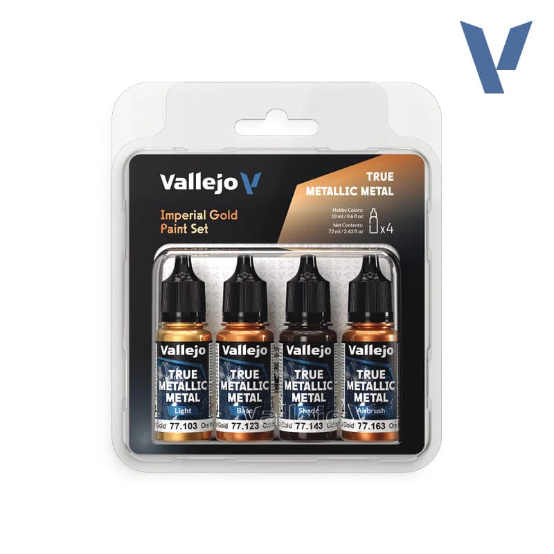 Vallejo True Metallic Metal Imperial Gold - 4 Colour Paint Set