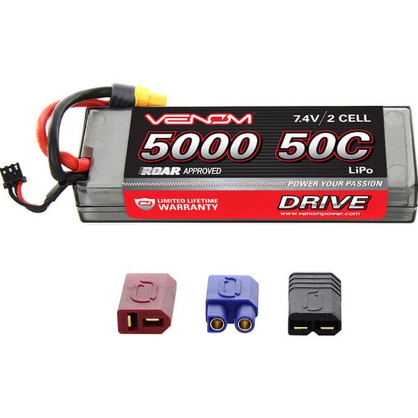 Venom 5000mah 2S 7.4v Sport Hardcase Lipo Battery - Uni Plug