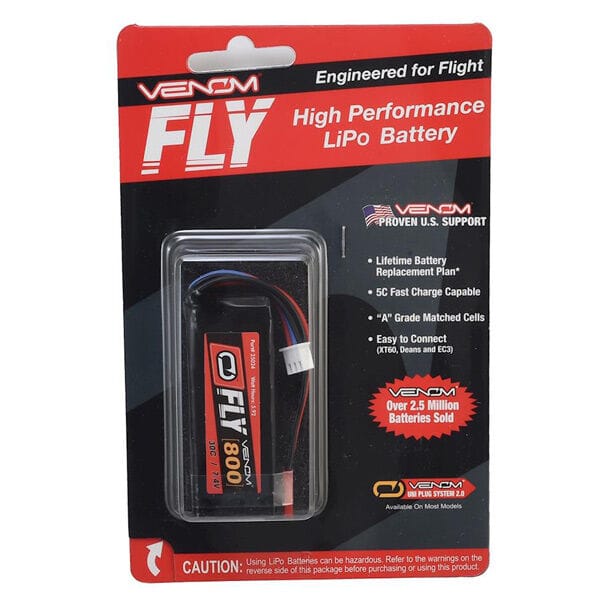 Venom 800mah 2S 7.4V 30C FLY Lipo Battery - JST - Image 2