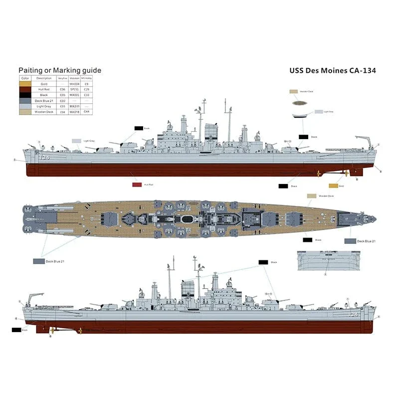 Very Fire 350918 1/350 USS Des Moines Plastic Model Kit** - Image 3