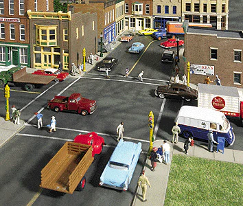 Walthers Cornerstone 933-3195 HO Asphalt Street System - Straight Sections (10)
