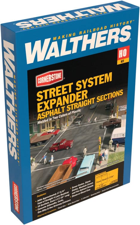 Walthers Cornerstone 933-3195 HO Asphalt Street System - Straight Sections (10) - Image 2