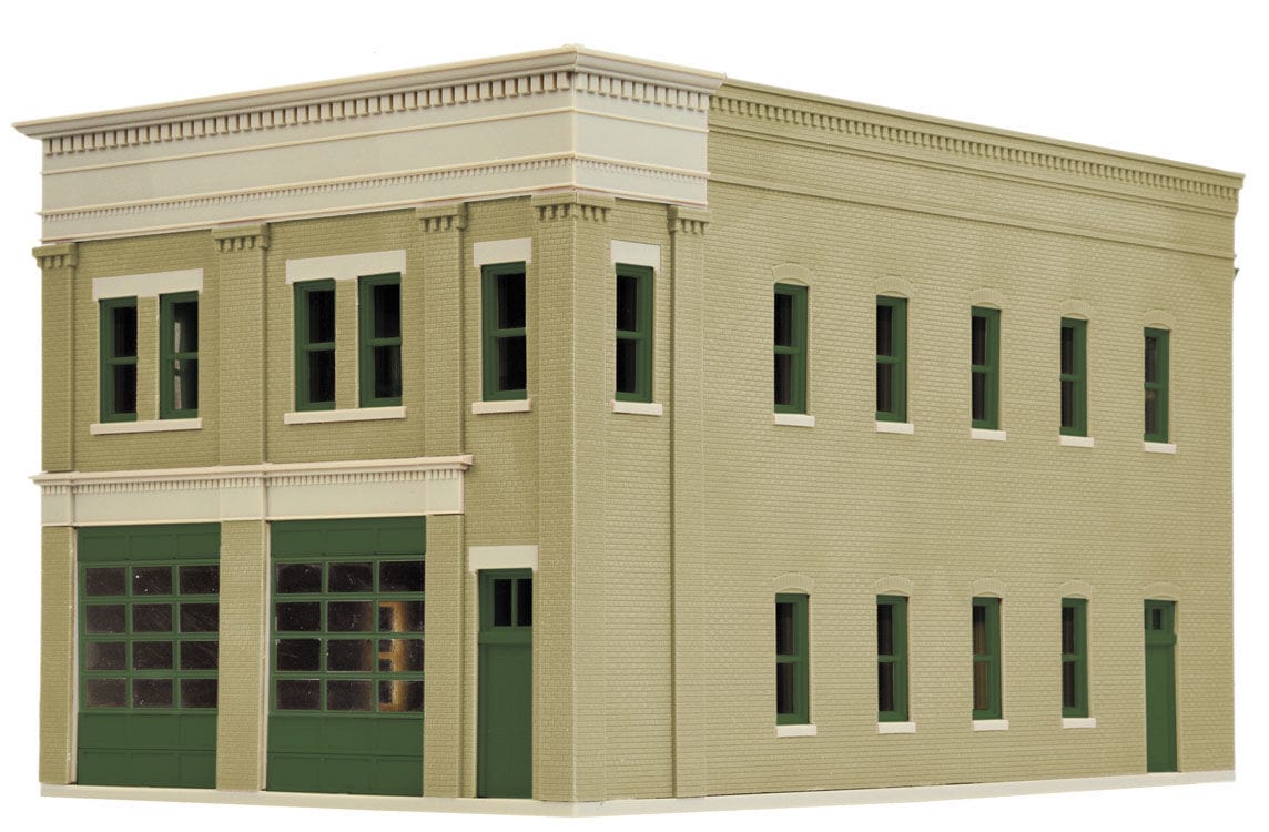 Walthers Cornerstone 933-4022 HO Two Bay Fire Station - Kit** - Image 3