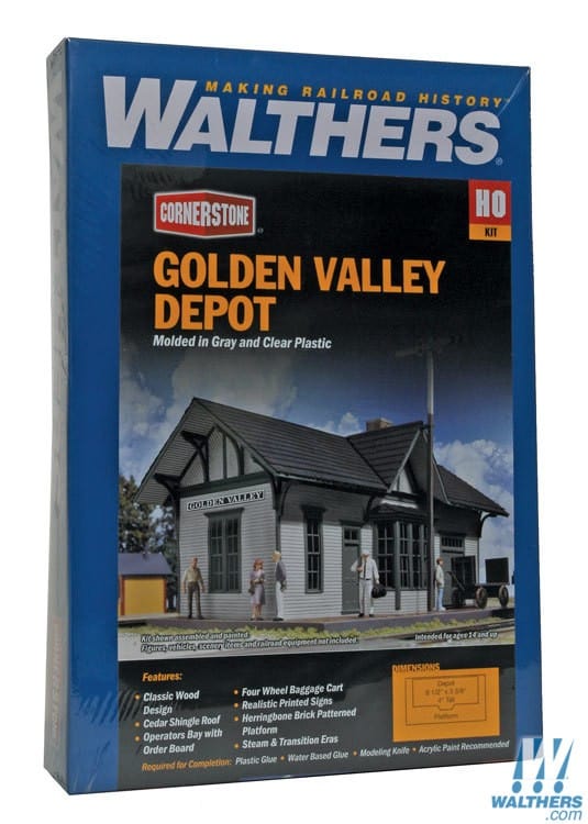 Walthers Cornerstone HO Golden Valley Depot - Kit - 6-1/2 x 3-3/8 x 4in 16.2 x 8.4 x 10cm - Image 2